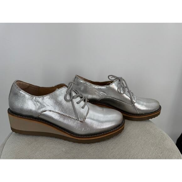 Sofft Salerno Silver Platform Loafer Lace Up Oxford NWOB 8 - Picture 4 of 12